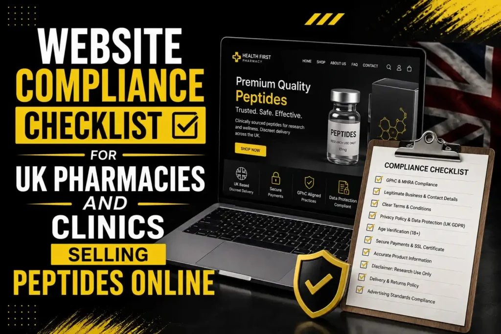 Website Compliance Checklist for UK Pharmacies and Clinics Selling Peptides Online